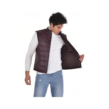 Hakiki Kuzu Derisi 3 Cepli Hakim Yaka Erkek Deri Yelek Kahverengi Kahverengi