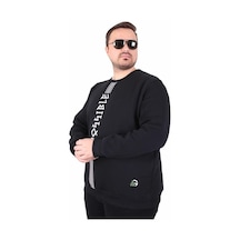 Starbattal Büyük Beden Bisiklet Yaka 3ip Sweat Possible 25719 Sıyah Siyah