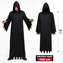 Yetişkin Siyah Kapüşonlu Cellat Hayalet Kostümü 140 Cm 5691