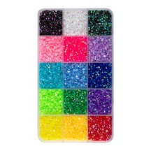 15 Renk 3 Mm Rhinestone Süsleme Taşı Seti Organizer Kutulu. Yapıitırıcı Set -