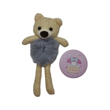Ayıcıklı Peluş Kız Çocuk Lastik Toka & Ayna Seti Gri