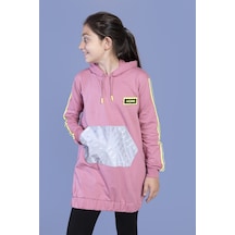 Toontoy Kız Çocuk Kanguru Cepli Reflektör Detaylı Sweatshirt Gülkurusu