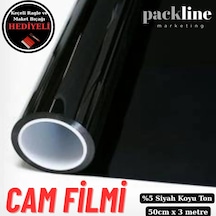Packline Marketing %05 Koyu Ton Siyah Cam Filmi Ev - Araba - Balkon - Ofis 50cm X 3metre