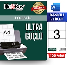 Herboy Hb-1003 210 X 99 Mm A4 Baskılı Laser Etiket 100 Adet