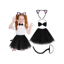 Himarry Kedi Kulak Taç Etek Kuyruk Ve Papyon 4 Lü Set Çocuk Fuşya