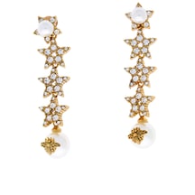 Kadın Yıldız Model İnci Detay Çelik Küpe Gold