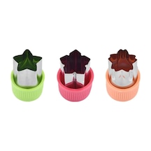 Maiyame Stok Mutfak Aletleri: Çelik Meyve Sebze Kesici, Bisküvi Şekillendirici, Bebek Yemek Araçları - Pembe Ve Mor Seti Yeşil + Pembe + Mor