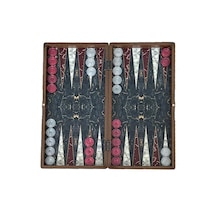 Marble Kırmızı Büyük Boy Tavla Takımı