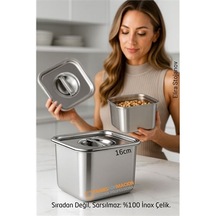Zenvac Premium Inox Saklama Kabı - Hava Sızdırmaz Mutfak Düzenleyici 16x12 Cm 304 Paslanmaz Çelik Zenvac29 Renkli