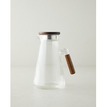 Timber Elegance Borosilikat-akasya Sürahi 1800 Ml Şeffaf