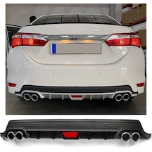 Toyota Corolla 12-19 Makyajlı Uyumlu Body Kit Difüzör 4 Çıkış Yuvarlak Siyah Model 2