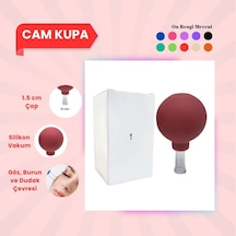 Silikon Vakumlu Cam Yüz Masaj Kupası No:1 Kırmızı Çok Renkli