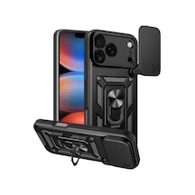 Newface Apple İphone 17 Pro Pars Lens Yüzüklü Silikon - Siyah
