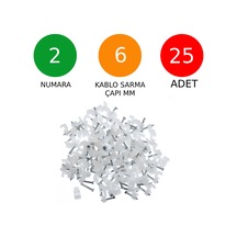 Tek-iş Beton Çivili Kablo Tutucu Kroşe No: 2 - 6 Mm 25 Adet