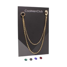 Coolmenclub 5 Taşlı Ceket Yaka İğnesi Altın