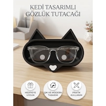 Siyah Kedi Tasarımlı Gözlük Tutucu Ve Çok Amaçlı Organizer