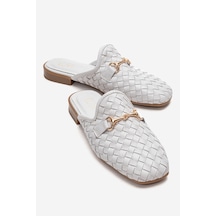 Luvishoes Senıa Beyaz Örgü Hakiki Deri Tokalı Önü Kapalı Kadın Terlik Luvishoes Senıa Beyaz Örgü Hakiki Deri Tokalı Önü Kapalı Kadın Terlik