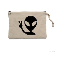 Zepplin Giyim Alien Funny Clutch Astarlı Cüzdan / El Çantası