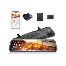 12" G840s 4k Ayna Dashcam, Ön & Arka Kamera, 5,8 Ghz Wifi, Ips Dokunmatik Ekran