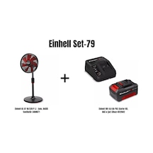 Einhell Set-79 Einhell Ge-cf 18/320 P Li Akülü Vantilatör+einhell 18v 4,0 Ah Pxc Starter Kit, Akü & Şarj Cihazı