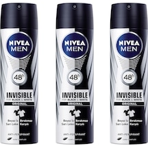 Nivea Men Invisible Black&White Original Erkek Sprey Deodorant 150 ML x 3