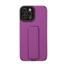 Apple iPhone Uyumlu,12 Pro Max Kılıf Mega Standlı Silikon - Mor