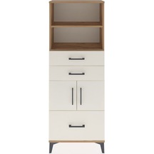 Arges Dolap 3 Raflı 3 Çekmeceli 2 Kapaklı 60x30x163 Çam-aytaşı Çam