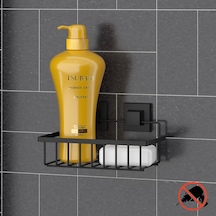 Teknotel Easyfıx Yapıskanlı Tek Katlı Banyo Rafı Mat Siyah Ef241 Siyah