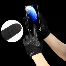 Trendooze Uzun Parmak Açık Eldiven, Nefes Alıcı Ve Güneş Koruyucu, Siyah Xl