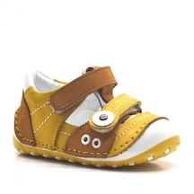 Hapshoe Hakiki Deri Sarı Nubuk Cırtlı Yazlık Ilk Adım Ayakkabı
