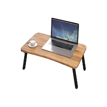 Laptop Masası Seyyar Kahvaltı Masası Katlanır Çalışma Sehpası Ahşap