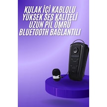 Makaralı Bluetooth Kulakiçi Yaka Kulaklığı Kablosuz Kulaklık 1