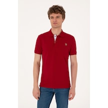 U.S. Polo Assn. Erkek Slim Fit Polo Yaka Bordo Basic Tişört 50310669-VR014