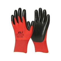 Eli Nitril 007 Iş Eldiveni No:10 Xl 1 Adet Kırmızı-siyah