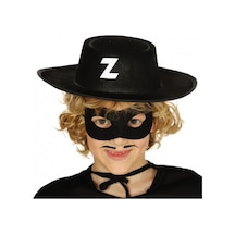 Z Logolu Zorro Şapkası Ve Zorro Maskesi Çocuk Boy Açık Mavi