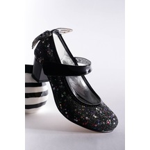 Epaavm - Topuklu Arkası Kelebekli Siyah Taşlı Ayakkabı - Mwm2201
