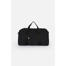 İcone Bag Kadın & Erkek Spor Çantası, Paraşüt Kumaş Önü Cepli Unisex Spor Fitness Gym Çantası - Siyah