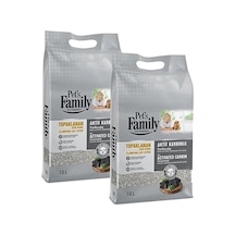 Pet's Family Aktif Karbonlu Topaklanan Kedi Kumu 10 Lt X 2 Adet