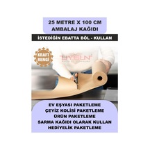100 Cm X 25 Metre Bobin Kraft Rengi Ambalaj Kağıdı, Ev Eşyası, Çeyiz, Hediye, Ürün Paketleme 25 Adet