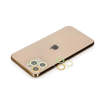 Newface Apple İphone 11 Pro Renkli Kamera Lens Koruma Cam - Sarı-turuncu