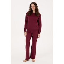 U.S. Polo Assn. Kadın Vişne Yılbaşı Temalı Pijama Takımı 50318899-VR223