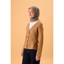 Silk Home İnce Pamuk Soft Eşarp Hardal Koyu Vizon Gri Sarı Desenli Kaymaz Dokulu Tok Duruşlu 90x90 Çok Renkli