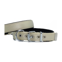 Doggie Comfort Yumuşak Dokuma Köpek Boyun Tasması M 2.5x37-45 CM Krem