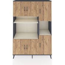 Hyperion Dolap 9 Raflı 6 Kapaklı 132x44x195 Antrasit-çam/aytaşı Atlas Çam/aytası