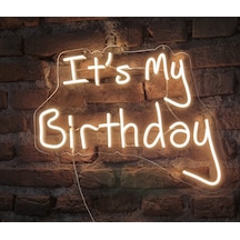 İt's My Birthday Yazılı Neon Led Duvar Aydınlatması