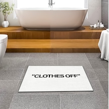 Evaşk Banyo Paspası İpeksi Kadifemsi Halı Yüzey Kaymaz Taban 40x60 BM00340B Beyaz