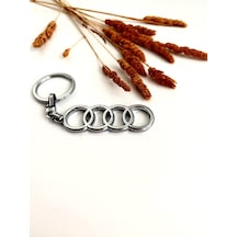 Audi Uyumlu Logolu Anahtarlık Metal 3D Krom Araba Anahtarlığı