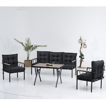 Ard & Garden Miray 3+1+1 Masalı Koltuk Takımı, Balkon Takımı,balkon Mobilyaları,çay Seti, Metal Kanepe, Masa Seti Antrasit