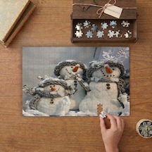 Sevimli Kardan Adamlar Tasarımı 240 Parça Ahşap Puzzle Ahşap Kutuda Mpy20370