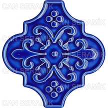 Can Seramik - 12x12 Cm. Arabesk Desenli Kabartmalı Çini Karo N11.274